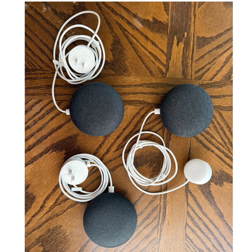 Google Home Nest Mini 1st Gen Speaker Model H0A Power Adapter in Black 3 pack